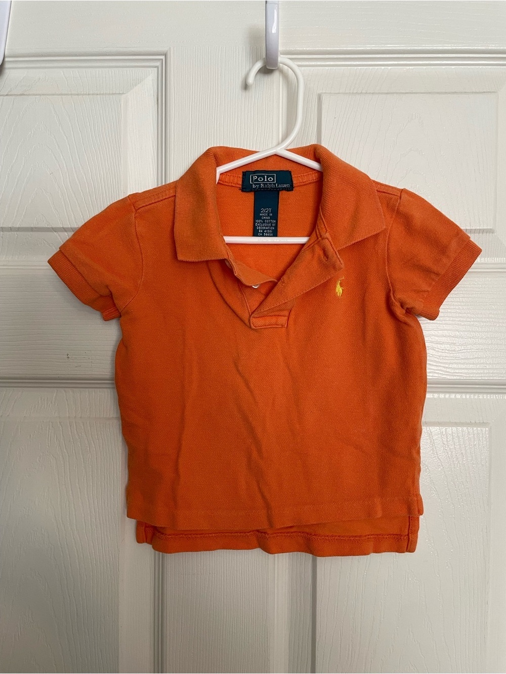 Ralph Lauren Kids size 2T Orange Polo Short Sleeve Shirt with Yellow Pony
